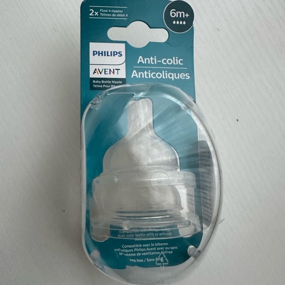 Philips Avent Anti-Colic 2x Flow Nipples -  Set of 2 Ct.  6m+  Free Shipping - Picture 1 of 6